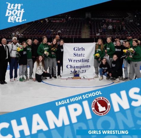 The 2022-2023 girls’ wrestling team won the state title on Feb. 25.