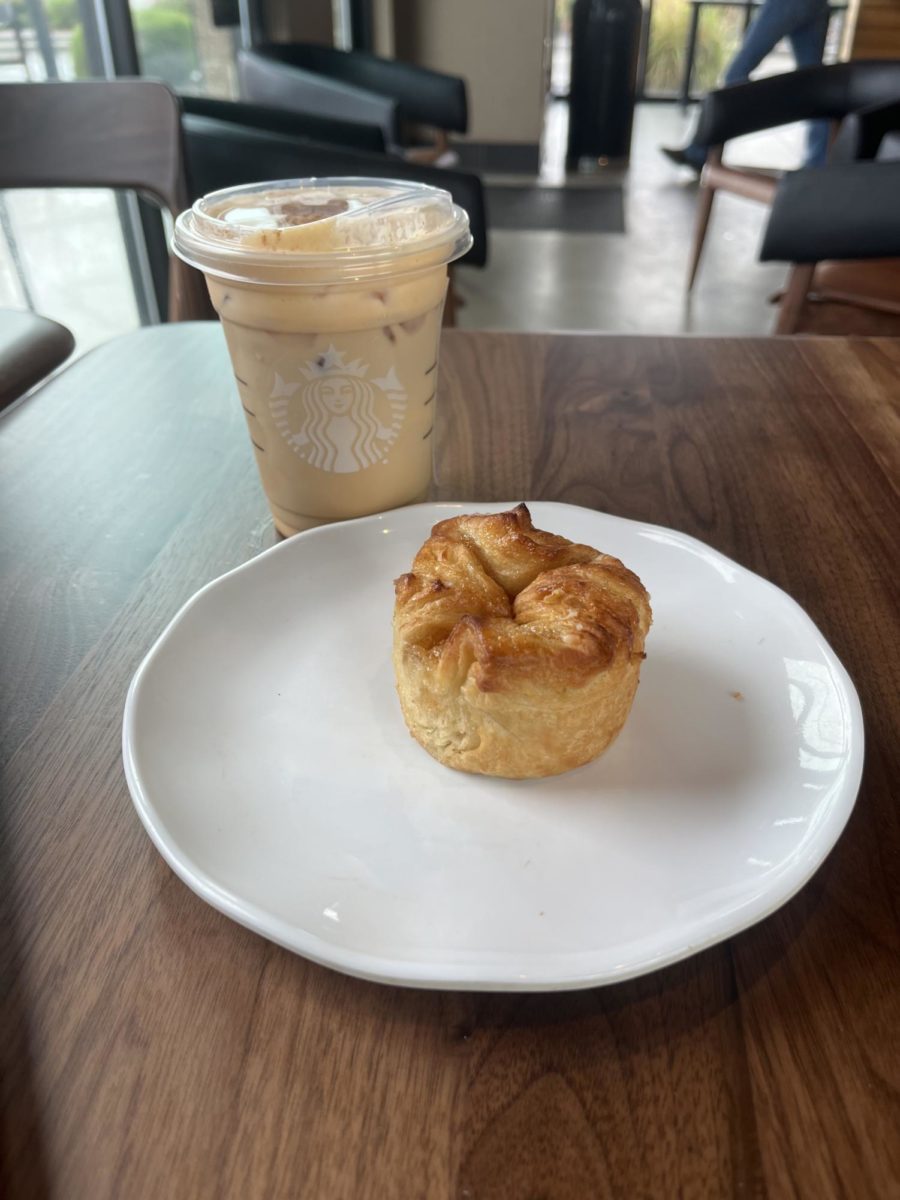 The Pumpkin Chai Tea Latte is a fall favorite at Starbucks. A pastry goes perfectly with this drink. 