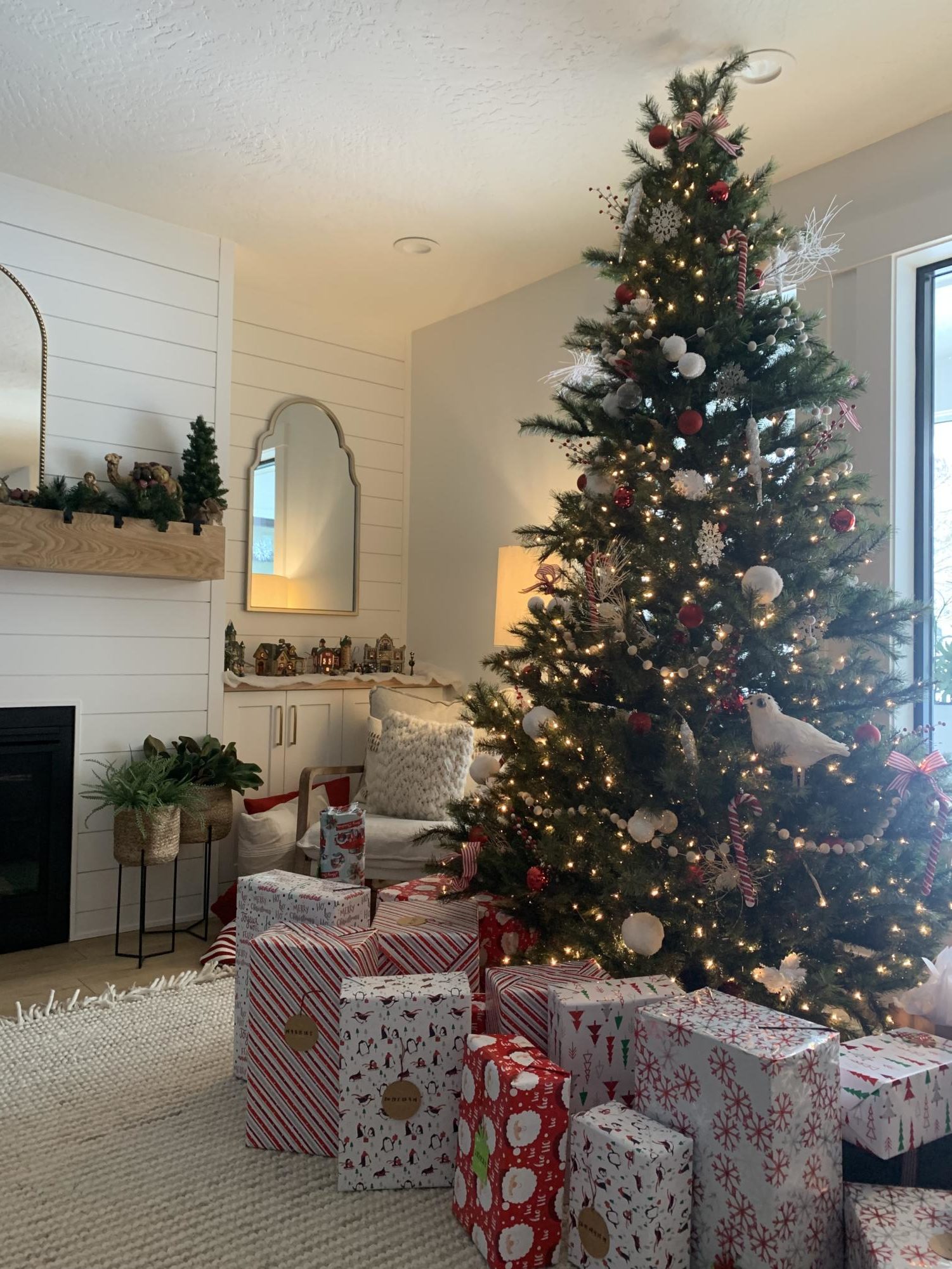 Students' families at Eagle High decorate Christmas trees to celebrate the holiday, and the presents are placed under the tree. However, October is too early to see Christmas decorations in the stores.