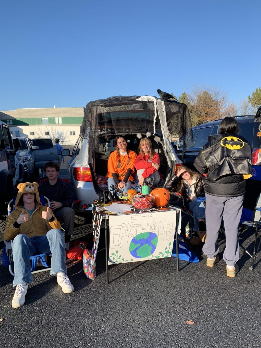 Students in clubs at Eagle High gather in the parking lot to put on their annual Trunk O Treat event for the community.