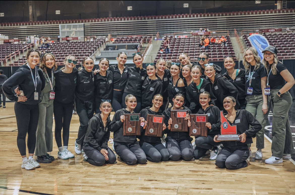 The Eagle Lightning Dance Team competed in the state tournament on Feb. 17. They came up just short placing second to Owyhee High. 