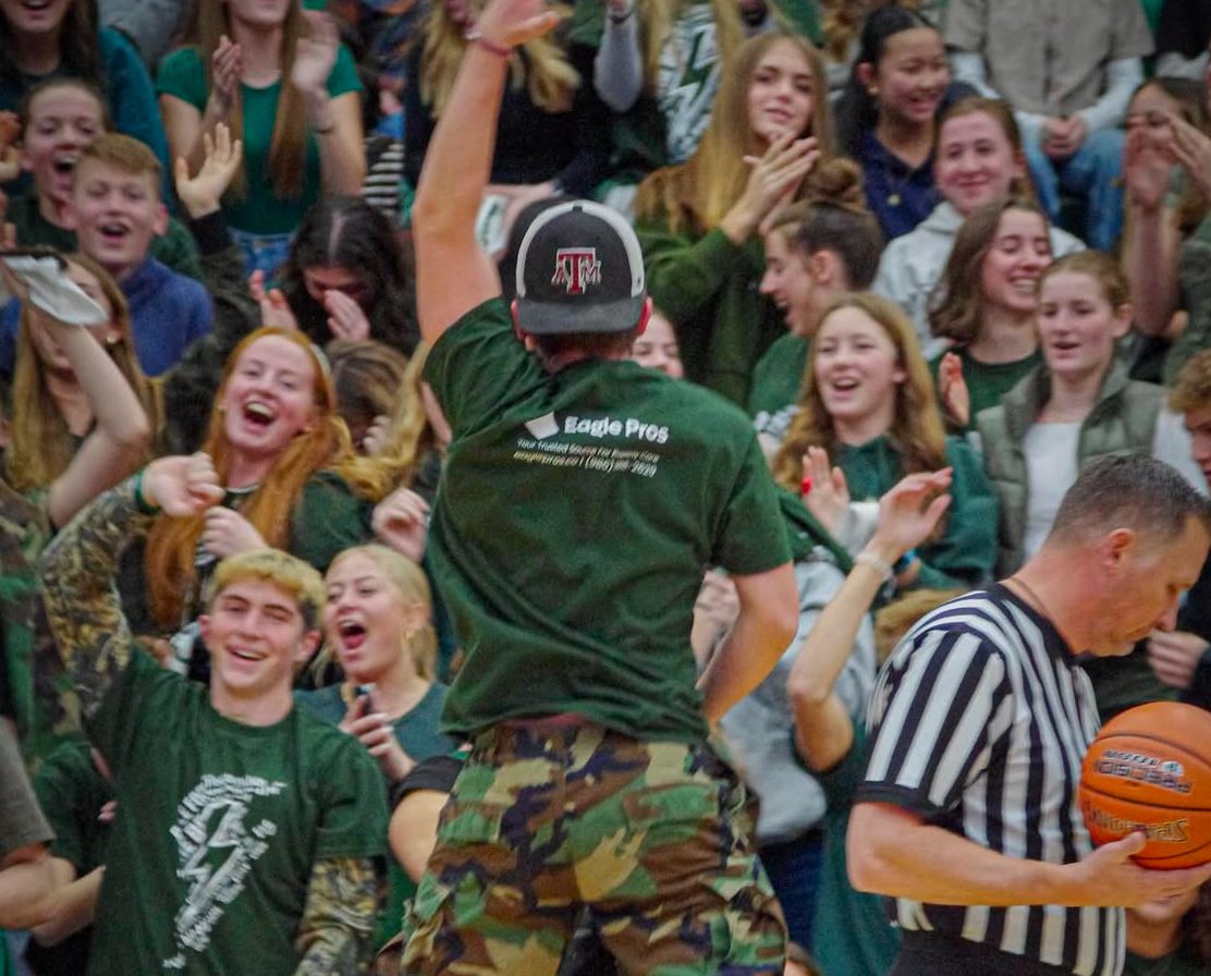 The Eagle High Stang Gang kept the student section lively for the duration of the game. The energy throughout the game was high through all four quarters despite Eagle High suffering a loss. 