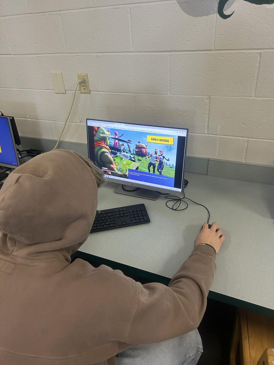 Senior Lucas Boockholdt plays the popular game Fortnite. He reminisces on all the good memories it brings back from his childhood.