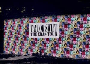 The tour started with an opening screen that displayed Taylor Swift in all of her most memorable head shots from each era. This became the tours’ branding, covering merch and tour buses for Swift. 