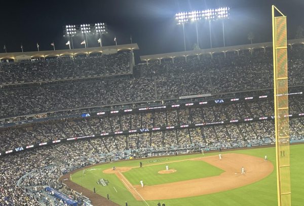 The Los Angeles Dodgers Stadium was packed in their playoff series, the National League Division Series, against the San Diego Padres. These packed stadiums during the post season are what make baseball the best sport. 