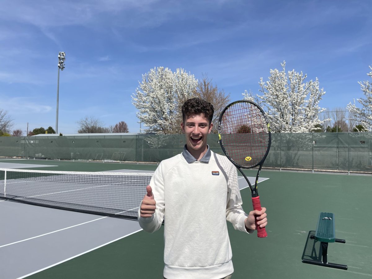 Sophomore Dallin Call is a member of the Eagle High tennis team. Call is excited for his next tennis match and for the rest of his sophomore season. 