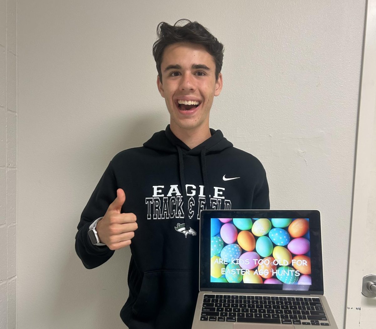 Senior Sawyer Granof believes that Easter egg hunts are enjoyable for people of all ages. Some of his friends disagree, but Granof still thinks they are one of the best aspects of the Easter celebration.
