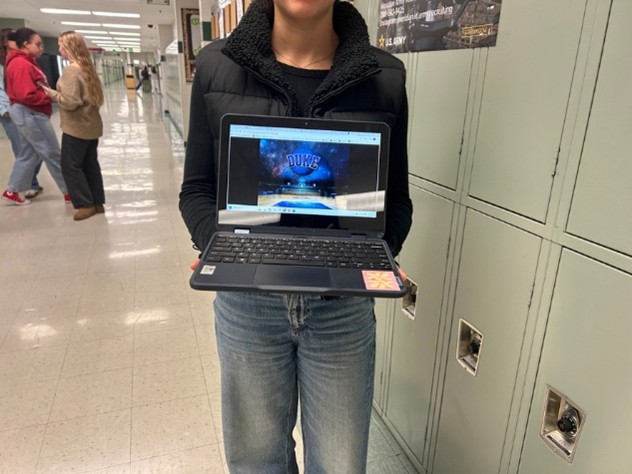 Senior Andie Roy displays Duke’s Basketball and represents the college with pride. Supporting college sports teams is popularly enjoyed by many at Eagle High.