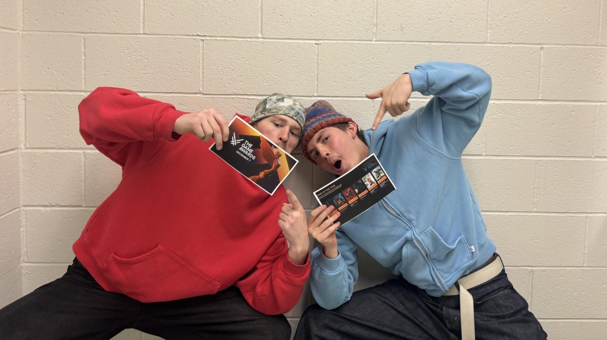 Eagle High seniors Cole Gonser and Jesse Ozuna are part of the large group of students that excitedly tuned in to watch the broadcasting of the 2025-2026 Game Awards on Dec. 11, 2025. The night recognized their favorite video games and even allowed them to participate in the voting process. 