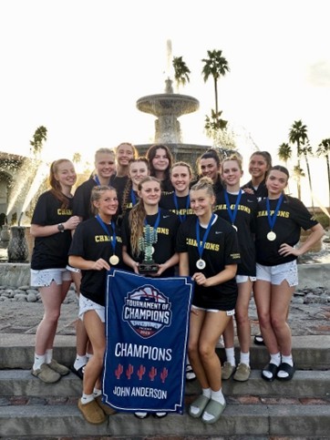  The varsity girls’ basketball team traveled to Arizona for the Tournament of Champions in November. They got first in their division and won the tournament by playing their hardest while having a good time.