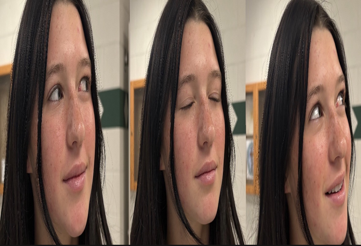 The “white guy stare” has been a popular meme for awhile now. Sophomore Gisell Archer recreates this comedic look for the camera.  