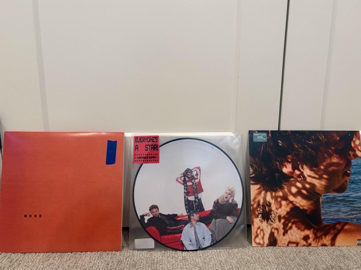 Senior Brooke Bondi shows her collection of new vinyl albums including, “More” by the Wallows, 5 Seconds of Summer’s album “Everyone’s a Star”, and  

Daniel Seavey’s, “Second Wind” all released in 2025.  She enjoys collecting music and going to concerts to find and enjoy new albums and artists. Photo by- Brooke Bondi 