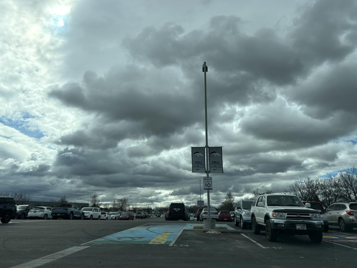  

Many students in the Eagle High parking lot are not talented drivers. Driving in the school parking lot can be a risky move.