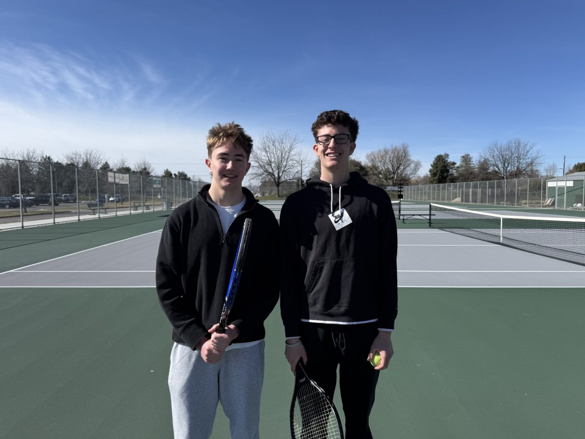 Junior Dallin Call and senior Curtis Hansen Jr. are duo partners for the upcoming tennis season. They are playing tennis for Eagle High to compete and have fun.  