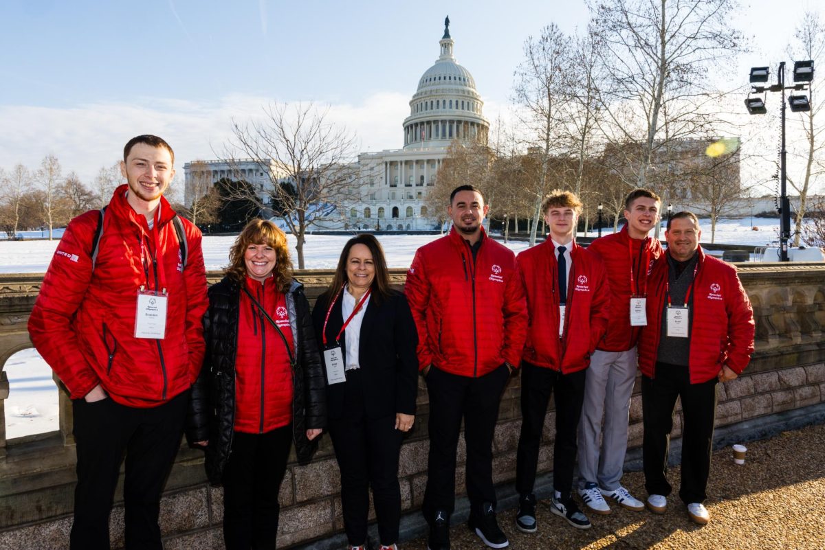 The Idaho Delegation got the amazing opportunity to travel to Washington DC to propose more funding for the Special Olympics. They are standing in front of the Nation's Capital.  