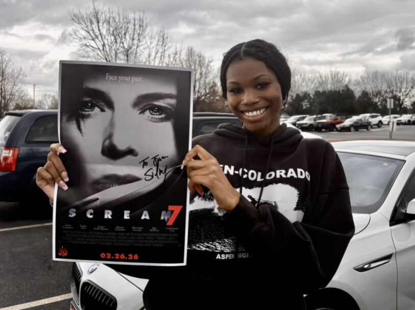 Junior Adeline Cranford spent her weekend watching Scream 7 in theaters with some friends. She thought the movie was frightening with the amount of jump scares the movie had. She was fortunate enough to be able to get a free poster at the theater.