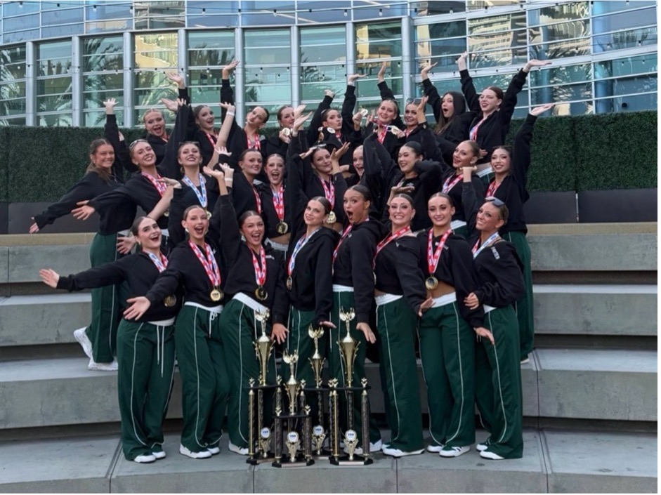 The Eagle Lightning Dance Team celebrated their success at USA Nationals which occurred on March 14 at the Anaheim Convention Center. The team placed in all four of their routines, taking home two second place trophies as well as a third and fourth place.