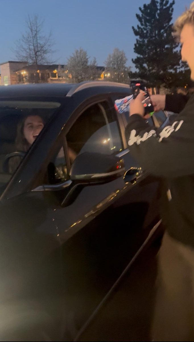 Senior Avery Bennett is surprised by the sudden appearance of her attacking team. She was eliminated while in her car.