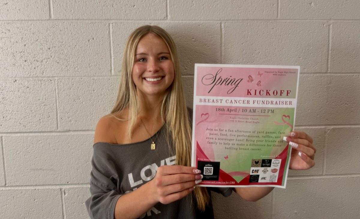 Junior Leighton Archer is a part of National Honors Society, which is hosting a fundraiser event for breast cancer awareness on April 18. The event will include yard games, live music, food and a raffle. All proceeds are going to the American Cancer Society.