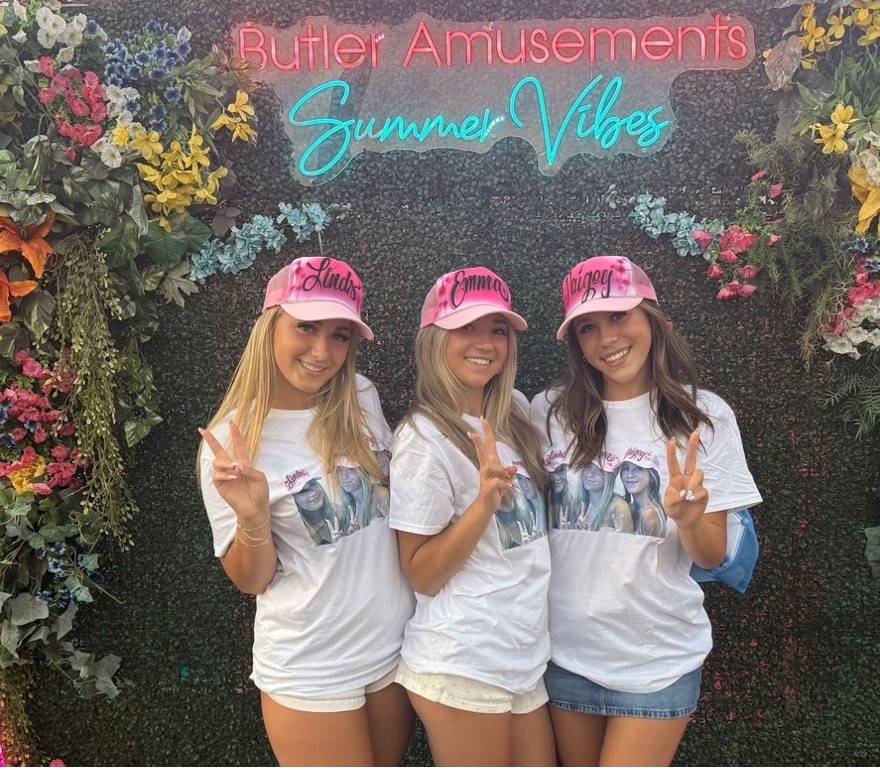 Seniors Lindsay Lacey, Emma Hubinger and Paige Ange enjoy the hot summer air and going to the Fair. This is one of the many fun activities that students at Eagle High do in the summertime. 
