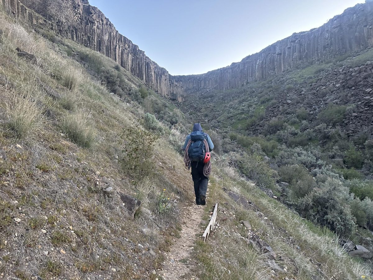 Junior Dane powers hikes in the foothills of Idaho enjoying the warm weather. The unexpected warmth gives him a great opportunity to spend time with his friends outside while exploring in nature and thinks it is one of the best pastimes.  