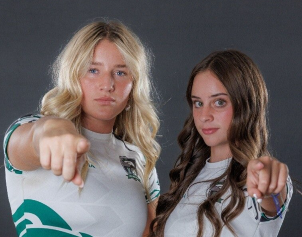 Senior girls' rugby captains Anna Petzinger and Ella Elordi lead the team by example. They’ve been dominating the field all year and they haven’t lost a single game. Some scores have been up to 132-0.